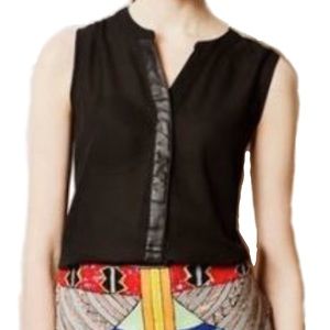 Anthropologie Sunday in Brooklyn Leather Tank